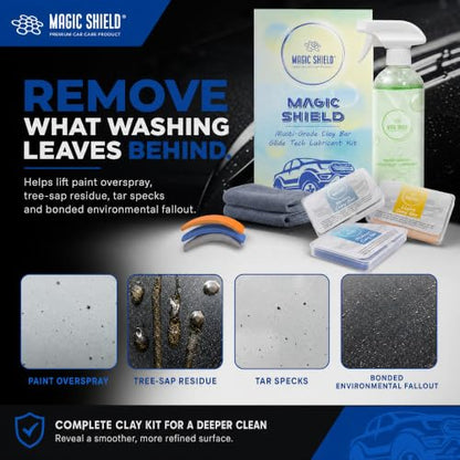 Magic Shield Car Clay Bar Kit with Lubricant Spray, 3 x 100 g - size: Triple clay bars w/ spray