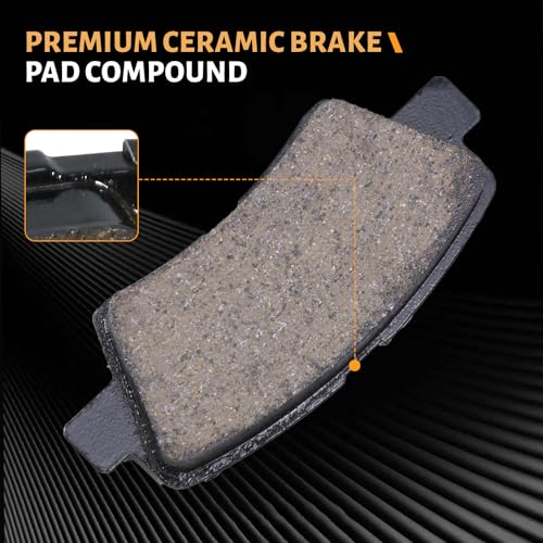 D1544 Rear Ceramic Brake Pads Kit Fit For Hyundai Accent 2012-2017, For Elantra 2011-2016, For Veloster 2012-2015, For Sonata 2015, For Kia Rio 2012-2017, For Cadenza 2014-2016 - style: HZ1544