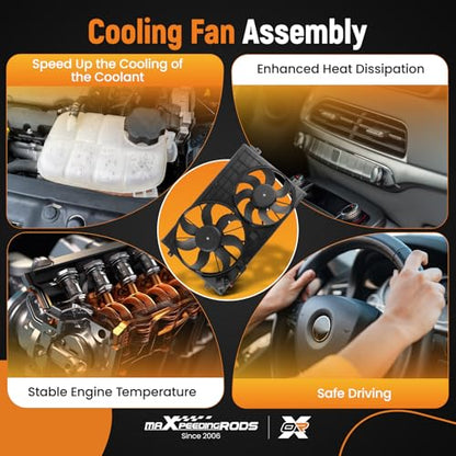 maXpeedingrods Engine Cooling Radiator Fan for Volkswagen Jetta 2.0L/2.5L - size: 1K0959455ET