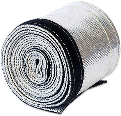 2 Pcs Heat Shroud Sleeve Aluminized Sleeving with Hook&Loop Closure 3/4" I.D.x 10FT with 20PCS Stainless Steel Cable Metal Ties and 1Pair of Operating Gloves - size: 2*3/4"I.D.x 10FT