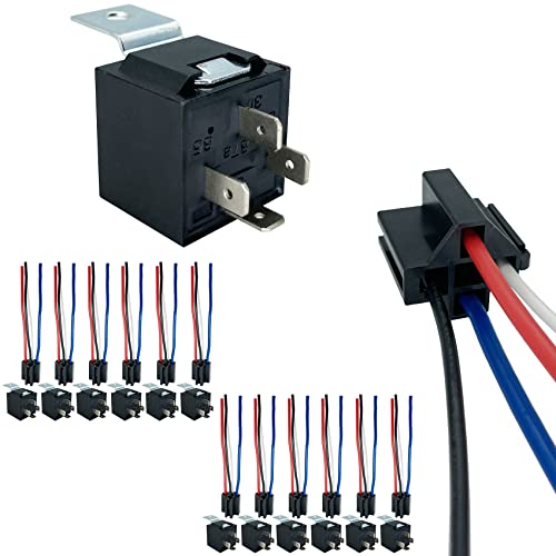 4-pin 40/30AMP 12V DC Relay Kit, SPST Automotive Relays, Pack of 12 - size: 12 pack