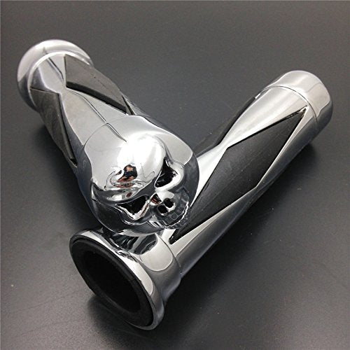 XKMT-1" 25mm Skull Diamon Grip Compatible with H-D Sportster Dyna Softail Bobber Chopper 1970-2012 1" [B00YWBQQSS]