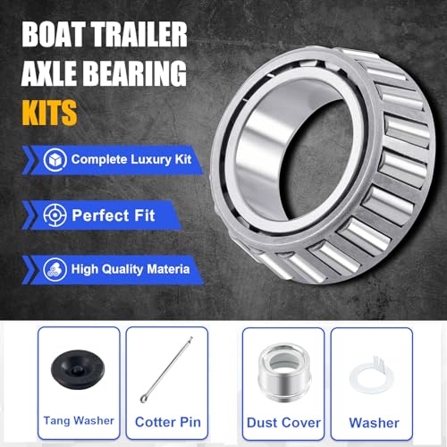 XiKe 2 Set Fits 5,200-6,000 lb Axles Trailer Wheel Hub Kit - size: 25580/20 ＆ 15123/245 + Seal ID 2.125'' ＆ 2.250'', style: Pack 2 Set