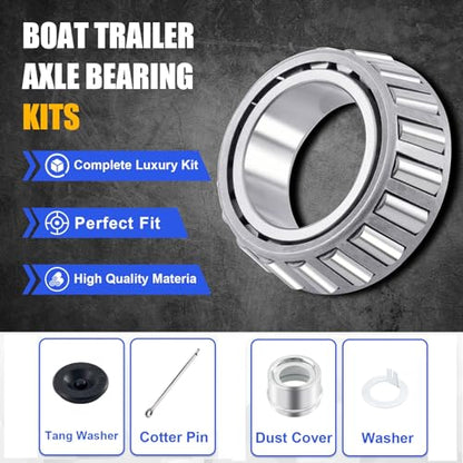 XiKe 2 Set Fits 5,200-6,000 lb Axles Trailer Wheel Hub Kit - size: 25580/20 ＆ 15123/245 + Seal ID 2.125'' ＆ 2.250'', style: Pack 2 Set