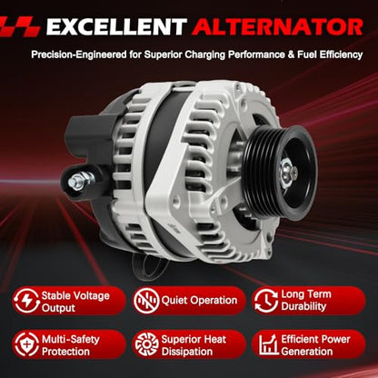 11099 Alternator 12V 130Amp Fits for Pilot 2005-2008 3.5L, Odyssey 2005-2007 3.5L, Ridgeline 2006-2008 3.5L, RL 2005-2008 3.5L, TL 2004-2008 3.2L/3.5L, MDX 2003-2006 3.5L/3.7L - size: 11099 | 130A