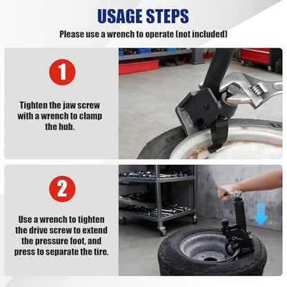 Manual Tire Bead Breaker – Heavy-Duty Bead Buster with Rubber Pad, 38-42 Inch (97-107cm) for Tire Removal, Works for ATV, Golf Cart, Buses,Trucks, Tractors, Motorcycles