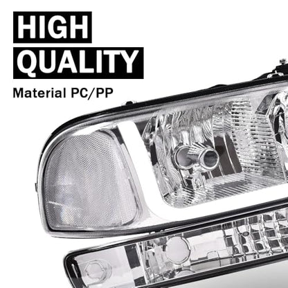 G-PLUS LED Headlights Assembly Fit GMC Sierra 1500HD 2500HD 3500 1999-2007 - size: [LED Clear] 1999-2007 Sierra
