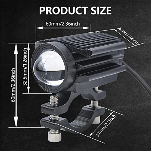 Motorcycle LED Driving Fog Lights Headlight, 12000LM Mini Fog Lights 60W 6000K Super Bright Amber White Aux Spotlight for Motorcycle Truck ATV SUV Car Yacht, 2 Pack