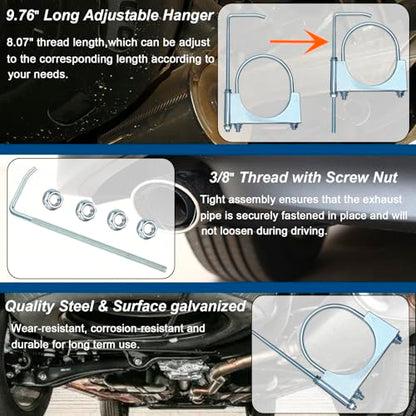 4" Universal Exhaust Clamp With Hanger, Muffler Hanger, 1 Pack - size: 4"