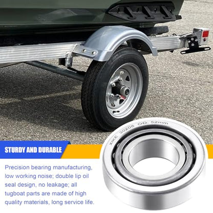XiKe 25mm Axles 30205 Trailer Bearings Wheel Hub Kit, 4 Sets - size: 30205 + Seal ID 1.18, style: Pack 4 Set