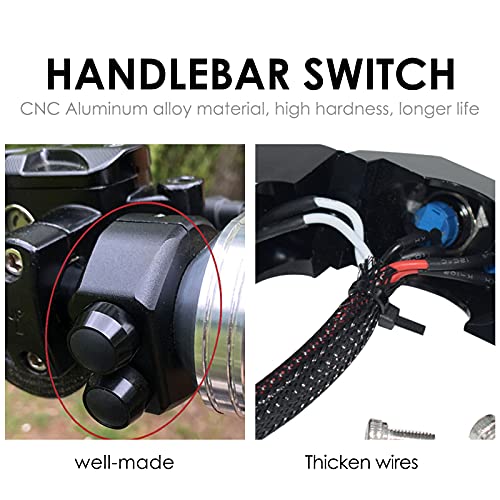 1" CNC Aluminum Alloy Motorcycle Switches Handlebar Mount Switch Headlight Fog Light ON Off Start Kill Horn Lock Reset Button