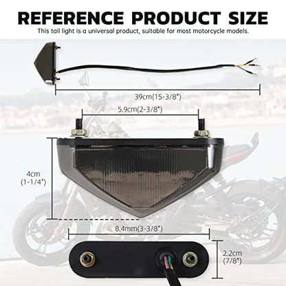 Motorcycle Led Brake Tail light License Plate Light 12V Universal Motorcycle Stop Running Lights for Quad ATV Dirt Bike Custom Chopper Street Bike - color: Smoke Lens#2