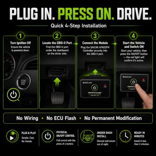AFM/DFM Disabler for GM V6 & V8 Engines, Smart ON/Off AFM Disable Module Compatible with Chevy Silverado Sierra Tahoe Suburban Yukon Escalade Avalanche, Plug & Play OBD-II Controller