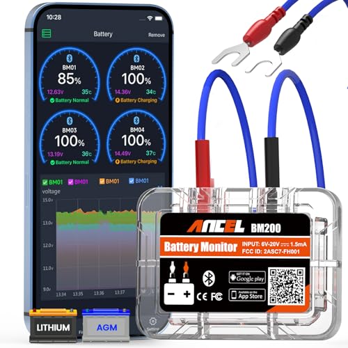 ANCEL BM200 Battery Monitor Bluetooth, 12V Automotive Car Battery Tester - color: Orange