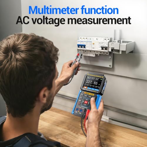 3-in-1 Handheld Oscilloscope Multimeter,50MHz Dual Channel,Signal Generator - color: Blue