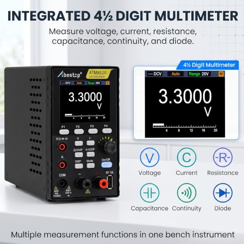 DC Power Supply Variable, 80V 20A 500W Programmable Power Supply Multimeter - size: ATM8520/80V/20A/500W
