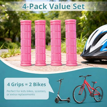 CHUNZEXI 4 PCS Rubber Bike Handlebar Grips - color: Pink