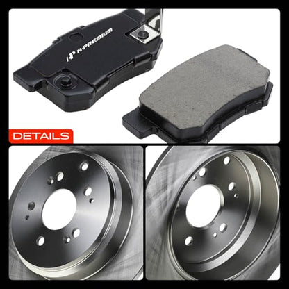 A-Premium Front Vented and Rear Solid Brake Rotors and Ceramic Pads Kit - style: 2011-2014