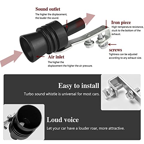 2PCS Car Turbo Whistle, Aluminum Alloy Universal Turbo Whistle - color: Black