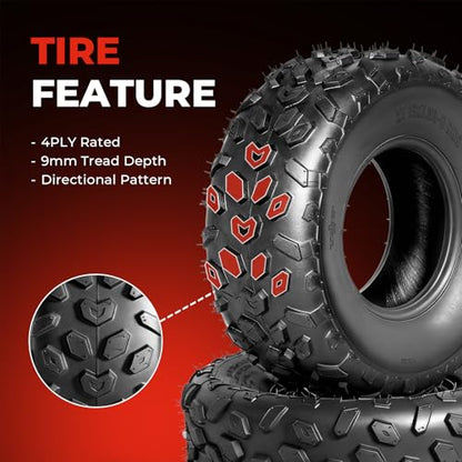 19x7-8 ATV/UTV Tires, Set of 2, 19x7x8 Mini Bike Tires, 4PR