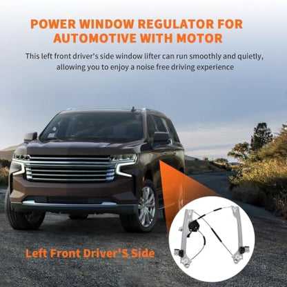 Front Left Window Regulator Compatible with Silverado 2014-2019