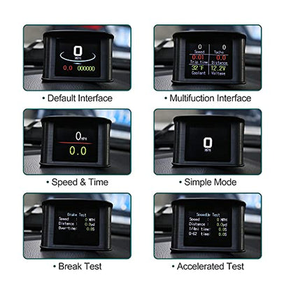 X AUTOHAUX Mini HUD Head Up Display Car Dashboard Digital Speedometer