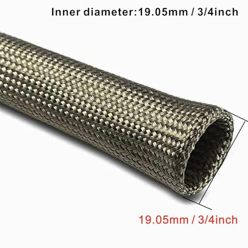 Fuel Line Heat Shield Wire Heat Shield Heat Shield Sleeve Auto Hose Spark Plug Wire Heat Shield diesel heater exhaust sleeve 2500 Degree for Car&Auto Wire Loom Brake Cable (3/4"IDX10',Titanium) - color: Titanium, size: 3/4" IDX10'