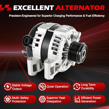 11252 Alternator 12V 170Amp Fits for Enclave Traverse Outlook Acadia Acadia Limited 3.6L 2008-2017, High Output Alternator Replace 11252N 20838975 23105717 TN1042106311 - size: 11252 | 170A