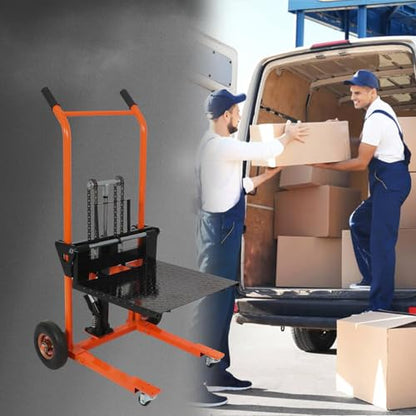 Apollo Winch Stacker, Hydraulic Pallet Truck Dolly 440 Lbs Capacity - color: Orange, size: Hydraulic-440lbs-35.8" Lift