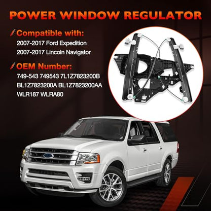 749-543 Front Right Passenger Side Window Regulator with Panel w/o Motor - size: 749-543