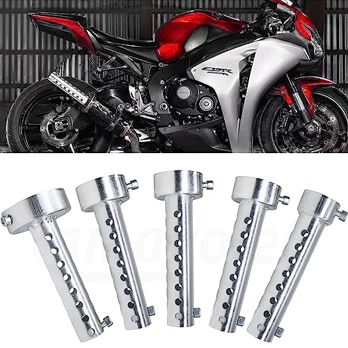 2 Pcs Motorcycle Exhaust Silencer Motorbike Muffler Insert Baffle Silencer Universal (silver-48mm,2Pcs) - color: silver-48mm