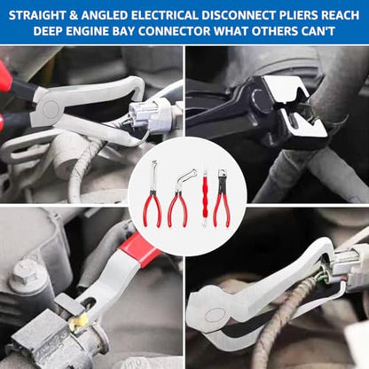 14PCS Automotive Electrical Disconnect Pliers Set: High-Carbon Steel - color: Red-14 pcs
