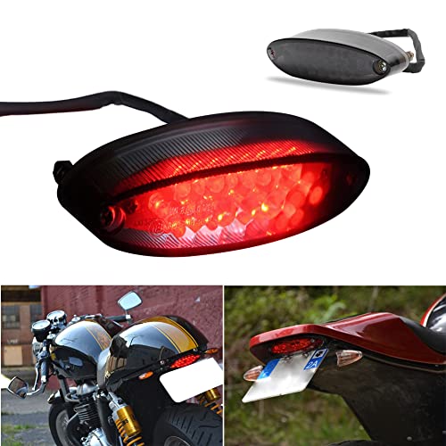DREAMIZER Universal Motorcycle 28 LED Tail Lights Run Driving License Plate Light Rear Brake Indicator Lamp Compatible with Bobber ATV Quads Street Cruiser Dirt Bike - size: Oval