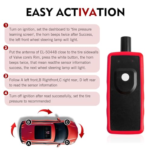 TPMS Relearn Tool, Tire Pressure Sensor Activation Tool, EL-50449 TPMS Compatible with Ford/Lincoln/Mercury