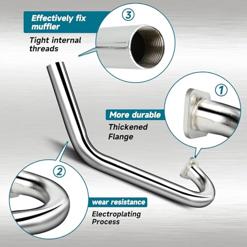 FVRITO Exhaust Pipe Muffler Silencer Kit for Predator 212cc 224cc 196cc 6.5HP Coleman CT200u BT200X CT200U-EX KT196 GX160 GX200 Mini Bike Go Kart Engine Baja Warrior MB200 Parts - color: silver