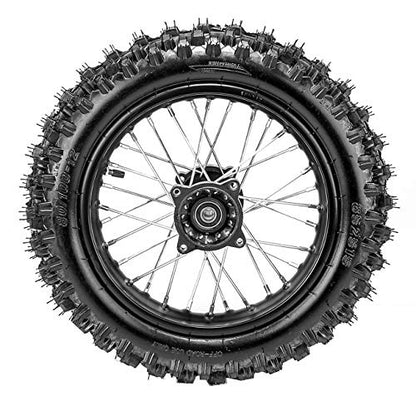 TDPRO 80/100-12 Rear Tire Disc Brake Rim With 15mm Bearing Set for Pit Pro Dirt Bike - size: Rear 12in