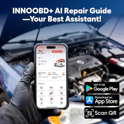 OBD2 Scanner Bluetooth No Subscription with AI, ABS SRS ENG Transmission