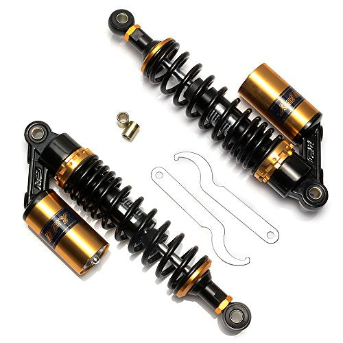 360mm Rear Shock Absorber Suspension Motorcycle ATV Quad 7mm Spring - color: Gold Black