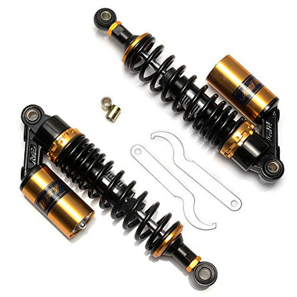 360mm Rear Shock Absorber Suspension Motorcycle ATV Quad 7mm Spring - color: Gold Black