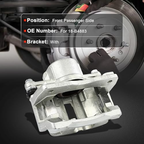 cciyu Front Right Disc Brake Caliper Assembly With Bracket 18-B4883 - size: Front Right[18-B4883]