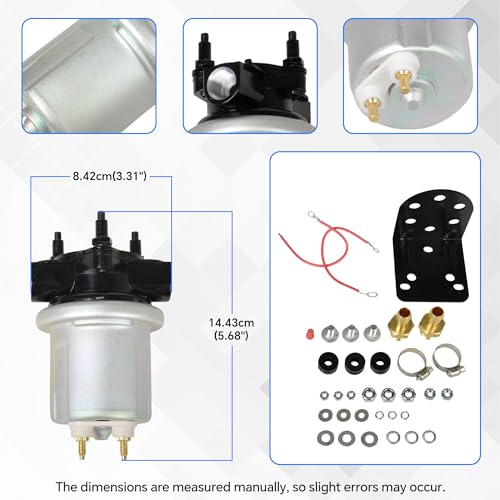 P4600HP Inline Universal Electric Fuel Pump Compatible with Ethanol/Methanol/Diesel/Gasoline Suitable for Agricultural, Industrial, Marine, RV