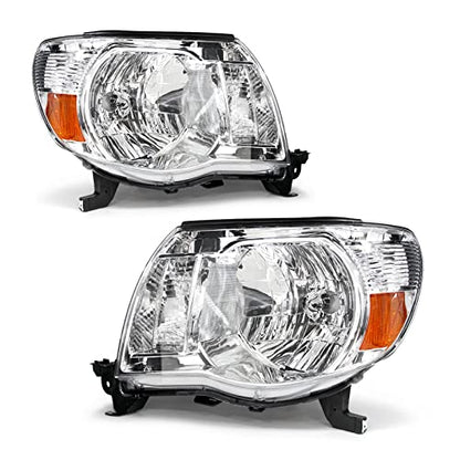 for 2005-2011 Toyota Tacoma Halogen Headlight W/O Bulbs - color: Chrome Housing
