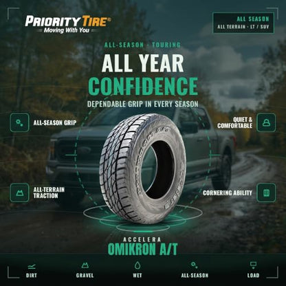 Accelera Omikron A/T LT285/75R17 121/118S All Terrain E (10 Ply) (OWL) Tire - size: 285/75R17