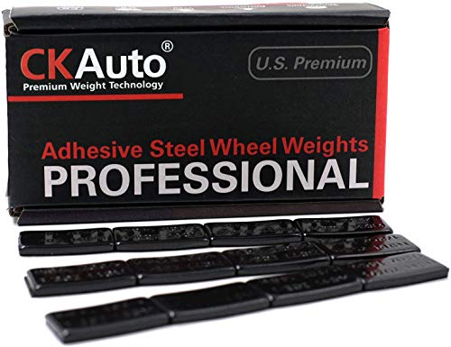 CKAuto 1/2oz, 0.5oz, Ultra Slim Low Profile, Black Adhesive Stick on Wheel Weights, 60 oz/Box, US Quality, (120pcs) - color: Black, size: 120PCS