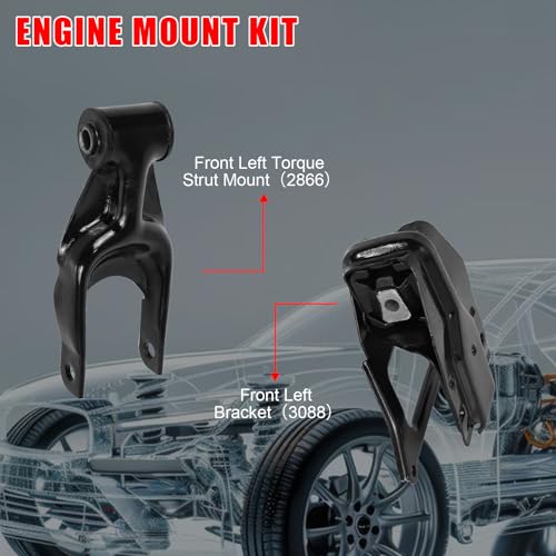 4Pcs Engine Motor Mount Torque Strut Mount Fit for 2005-2009 Buick Allure - size: 2000-2005 for Chevrolet Impala V6 3.8L