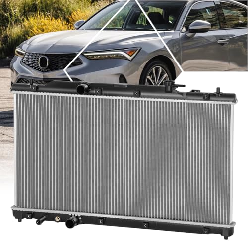 PM PERFORMOTOR Radiators Compatible with 2022 2023 2024 Acura Integra Honda Accord Civic 1.5L Turbo 2.0L Hybrid, DPI 13932 1-Row Aluminum Cooling Radiator, Natural Black/Metallic - color: 22-24 Honda Accord Civic