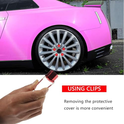 24pcs Wheel Nut Cap 17mm Wheel Bolt Nut Caps Covers,Universal Anti-Rust Car Tire Nut Caps Bolt Cover,Hexagonal Plastic Tire Bolt with Removal Tool (Red) - size: 17mm-Red