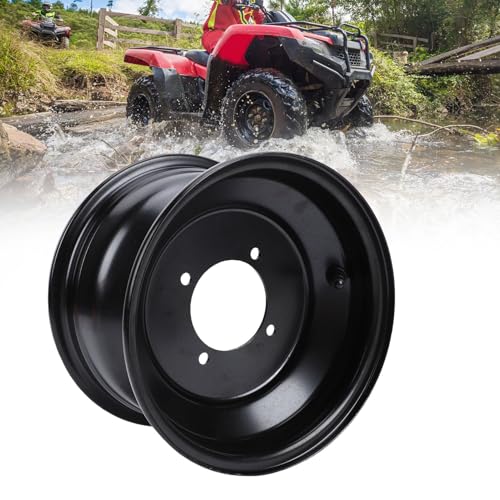 19x7-8, 8 Inch ATV Front Wheel Rim, High Strength Steel Rim Hub with 4 Holes for Go Kart, Quad, Dirt Bike, Buggy, Ride On Mower, Designed for a Wide Range of Vehicles