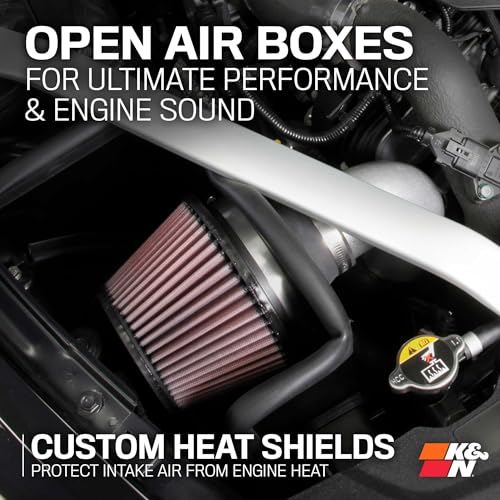 K&N Cold Air Intake System: High-Flow Air Filter, Increase Performance & Acceleration: Compatible with 2018-2025 Genesis/Kia G70, Stinger, 69-5318TS