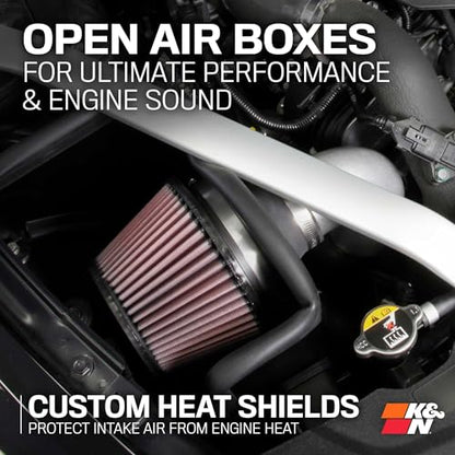 K&N Cold Air Intake System: High-Flow Air Filter, Increase Performance & Acceleration: Compatible with 2018-2025 Genesis/Kia G70, Stinger, 69-5318TS
